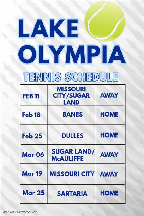  Tennis Schedule 